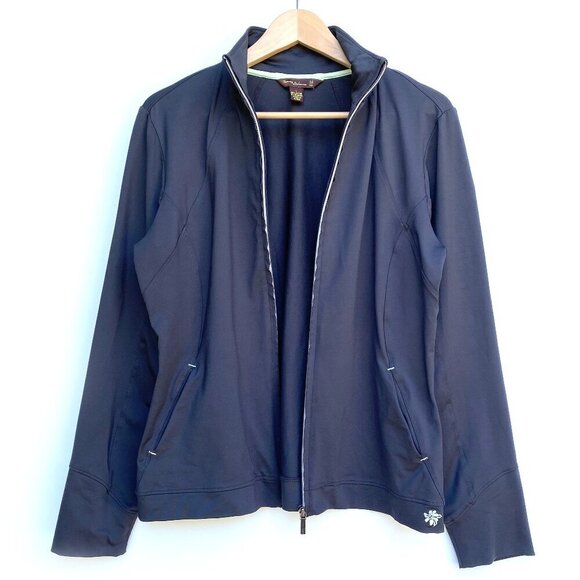Tommy Bahama 18 Golf Womens Jacket Size L Navy Zip Up Nylon Spandex Performance - Picture 2 of 10
